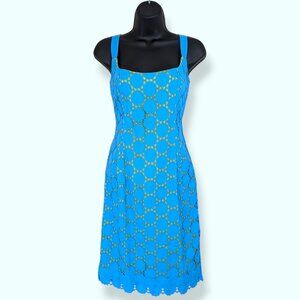 X:S Blue & Green Cut Out Dress